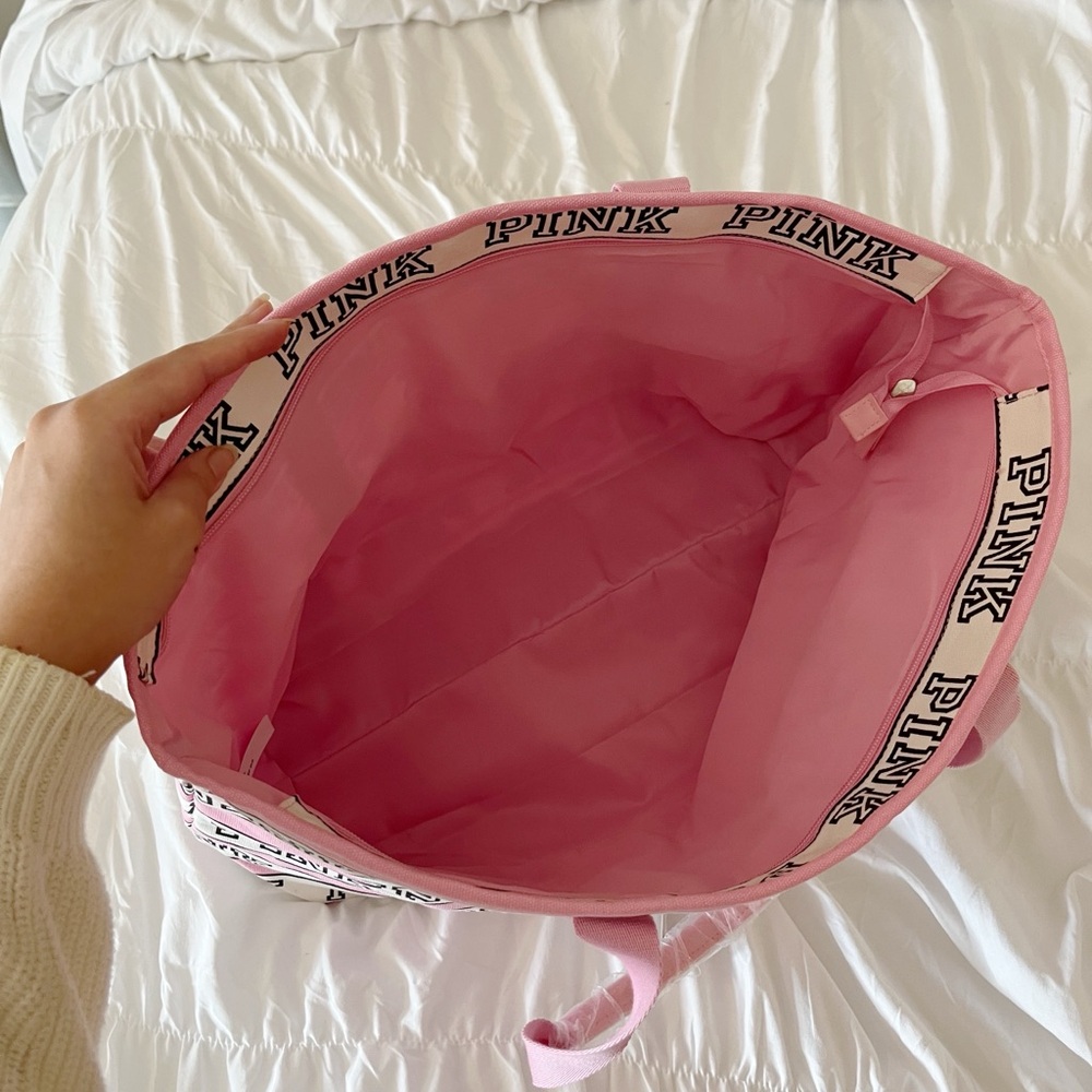 NWT Pink Top Zip Tote Bag - Picture 5 of 8